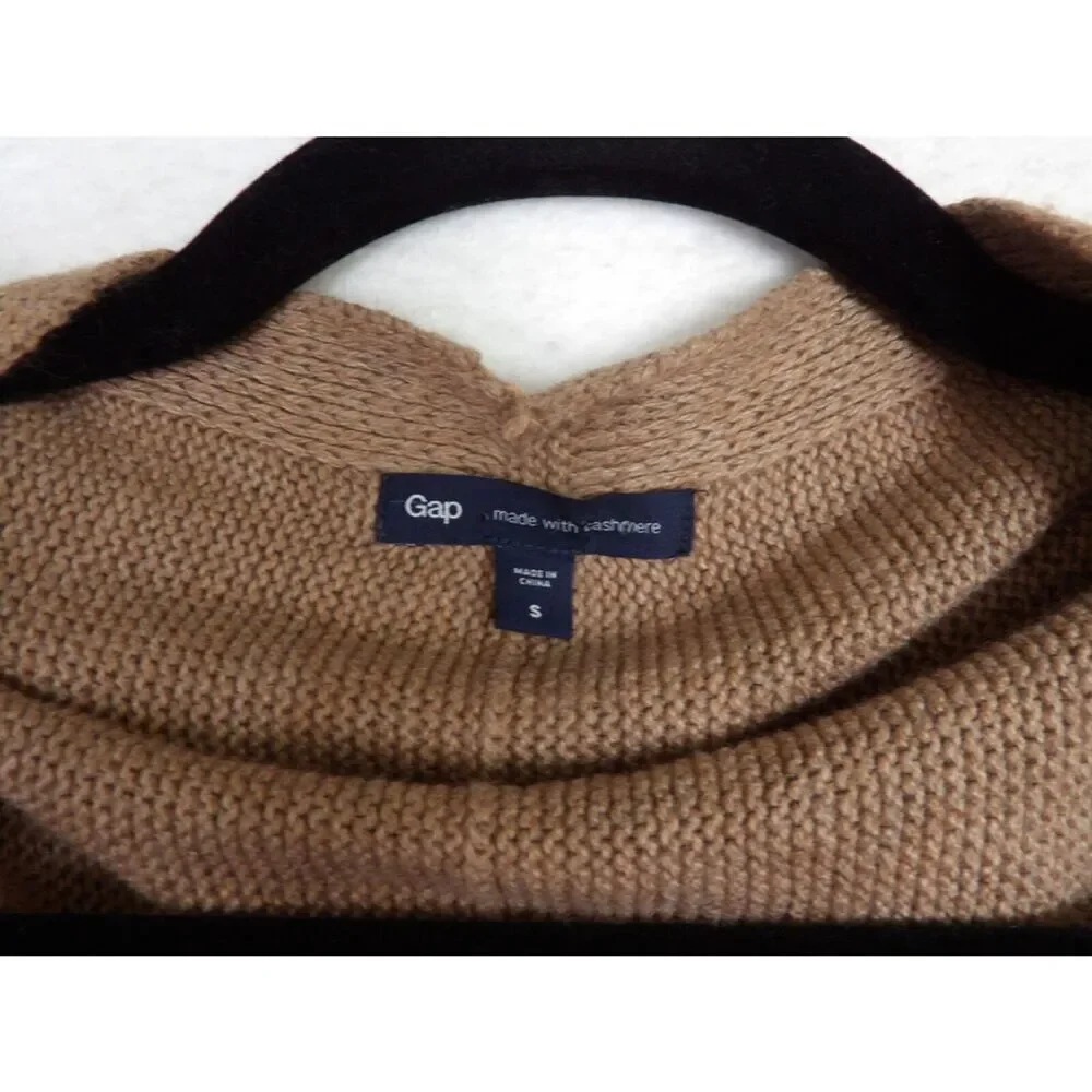GAP Open Front Cotton Cashmere Brown Asymmetrical 3/4 sleeve‎ Cardigan | Small